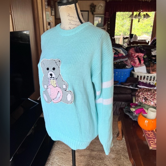 Vintage Teddy Bear Sweater Bear Heart J. J. Fargo Crew Neck 90's. - Picture 4 of 15